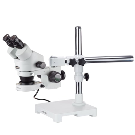 Amscope 3.5X-90X Stereo Zoom Microscope on Boom Stand With 80 LED Light SM-3BZ-80S